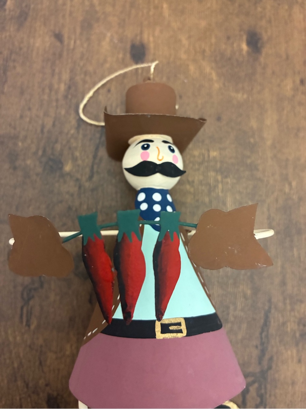 Southwest Style Tin Cowboy Christmas Ornament - Picture 4 of 7